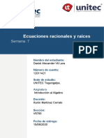 Tarea7.1 Ecuaciones Racianles y Raices