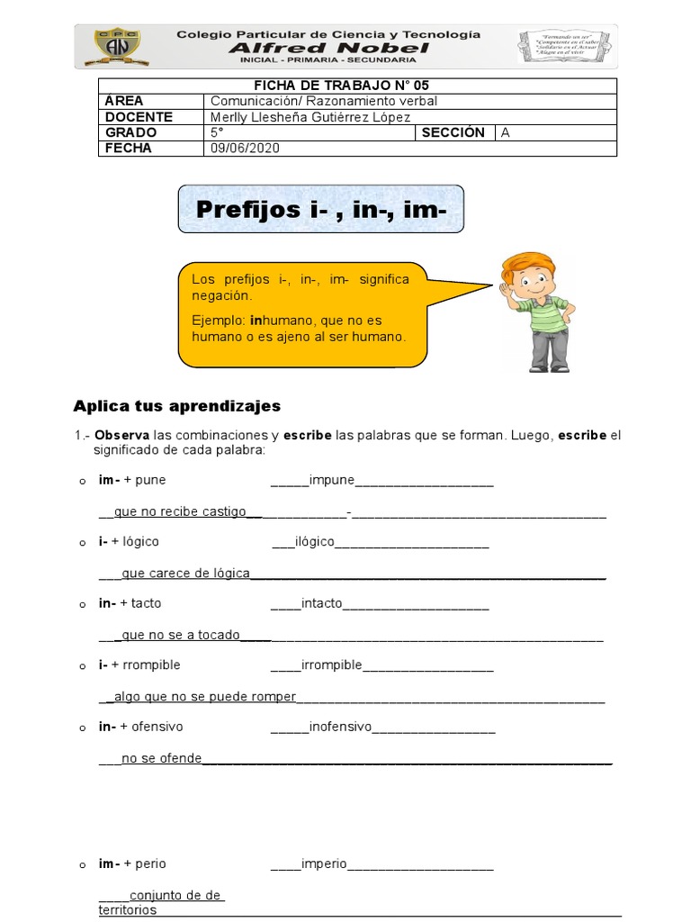 Prefijos de Negación en Español | PDF | Ciencia cognitiva | Cognición