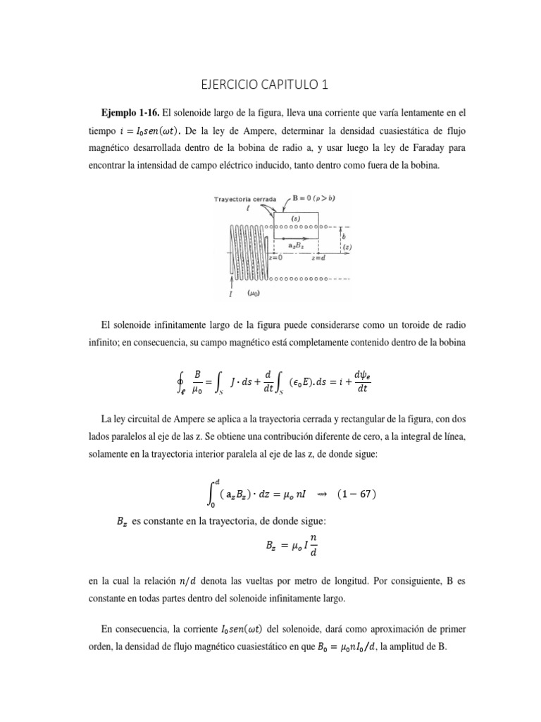 Ejercicio Cap I | Descargar gratis PDF | Inductor | Campo eléctrico