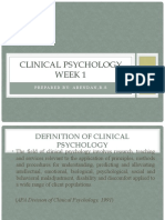 Clinical Psychology Week 1: Prepared By: Abendan, R.S
