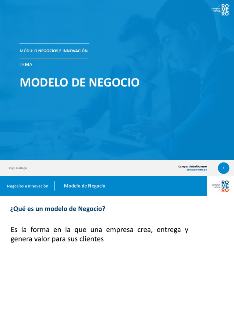 Modelo de Negocio y Canvas en Innovación | PDF | Plan de negocios ...