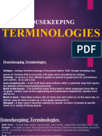 Housekeeping Terminologies