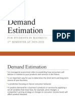 Demand Estimation for Students in Manreco 1st Semester AY 2019-2020