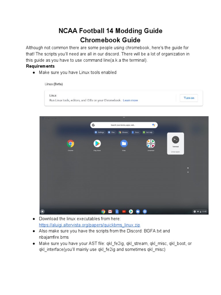 NCAA Football 14 Modding Guide Chromebook Guide Requirements PDF