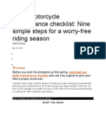 Basic Motorcycle Maintenance Checklist: Nine Simple Steps For A Worry-Free Riding Season