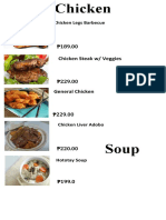Chicken dishes and Filipino meals under P300
