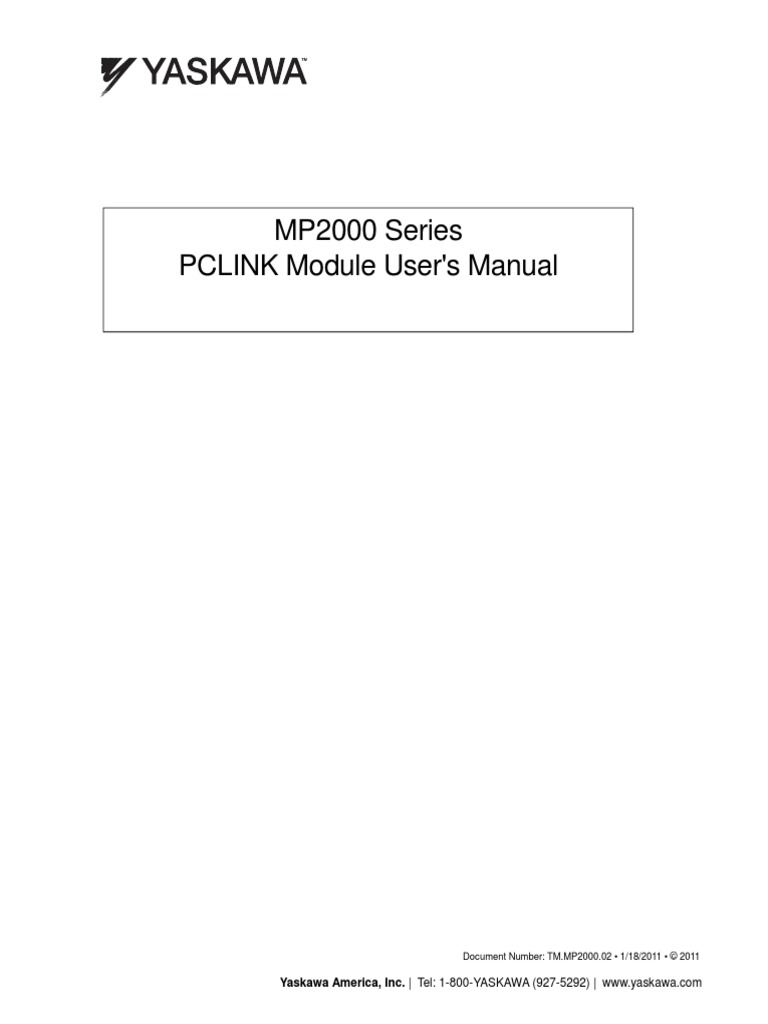 MP2000 Series PCLINK Module User's Manual: Document Number: TM - MP2000 ...
