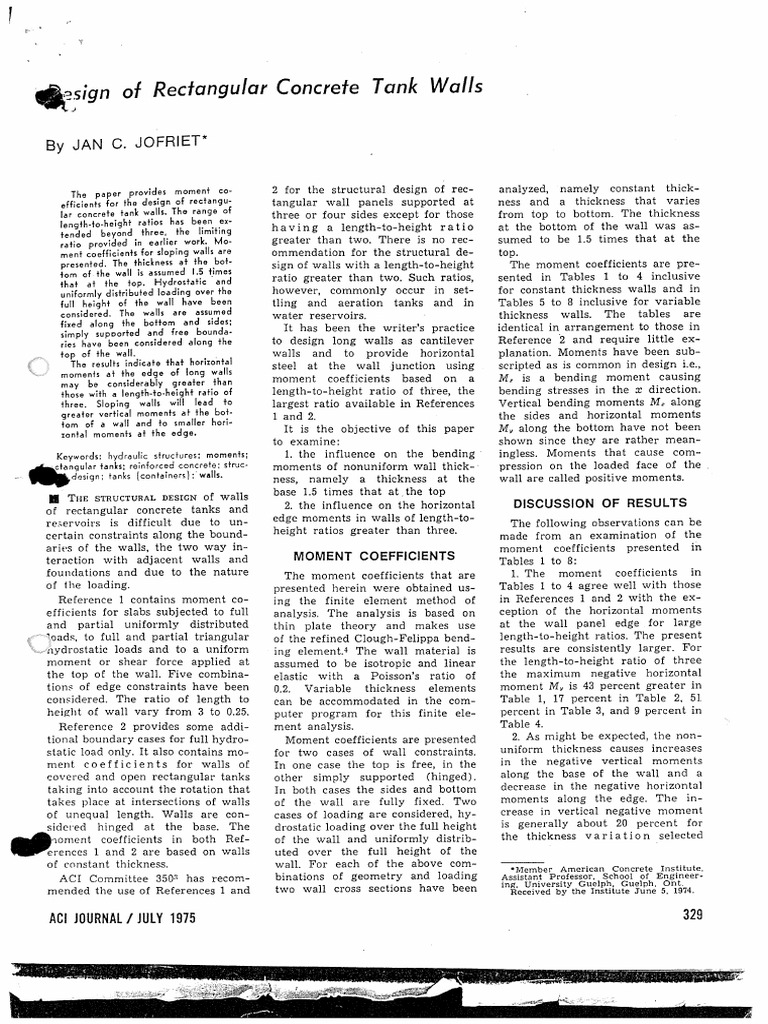 Design of Rectangular Concrete Tank Walls PDF