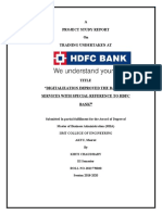 HDFC Bank Summer Intership Report