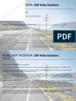 Road Map W Ebinar: Sap Ariba Solutions: Webinar Recording
