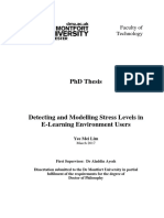 Detecting and Modelling Stress Levels in E-Learning Environment Users