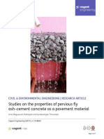 Studies On The Properties of Pervious Fly Ash-Cement Concrete As A Pavement Material