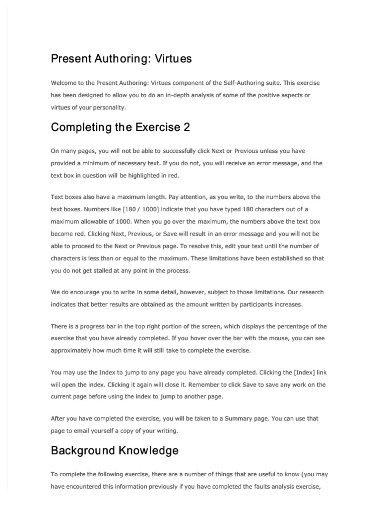 Present Authoring: Virtues Guide | PDF | Extraversion And Introversion ...