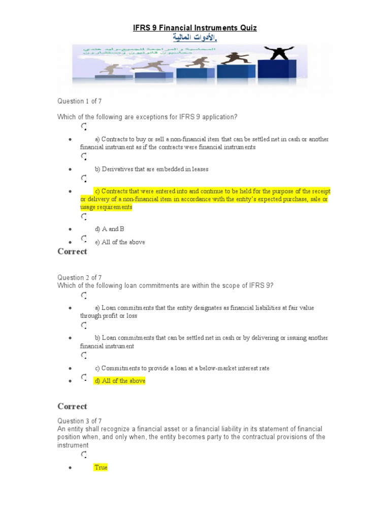 IFRS 9 Financial Instruments Quiz. | PDF | Hedge (Finance ...