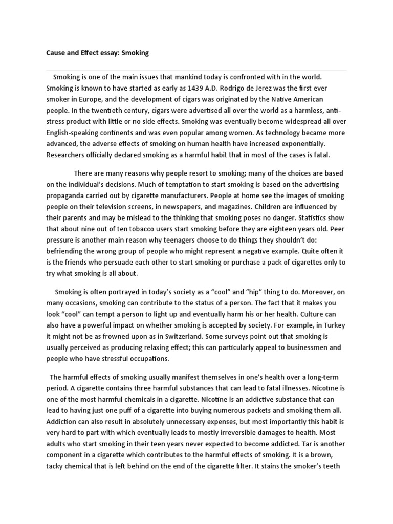 essay about cigarette smoking DOC) Expository Cigarette Smoking Should Be Banned