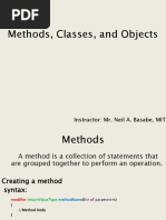 Methods, Classes, and Objects