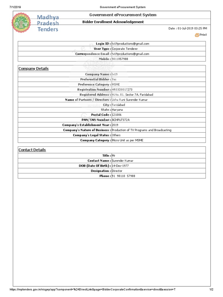 MSME TV Production Bidder Details | PDF | Computer Mediated ...