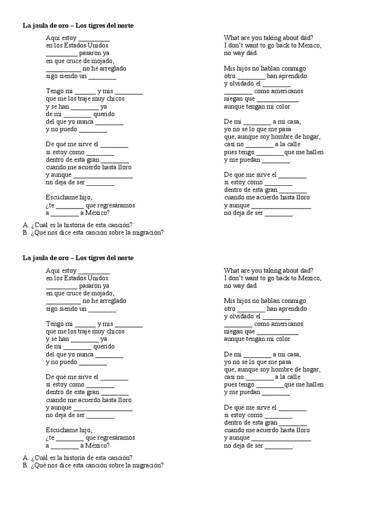 La Jaula de Oro Los Tigres Del Norte | PDF | Música grabada | Música pop