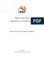 Iglesia de Dios RD Protocolo Retorno A Los Templos Oficial PDF