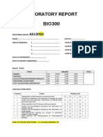 lab report front page BIO300