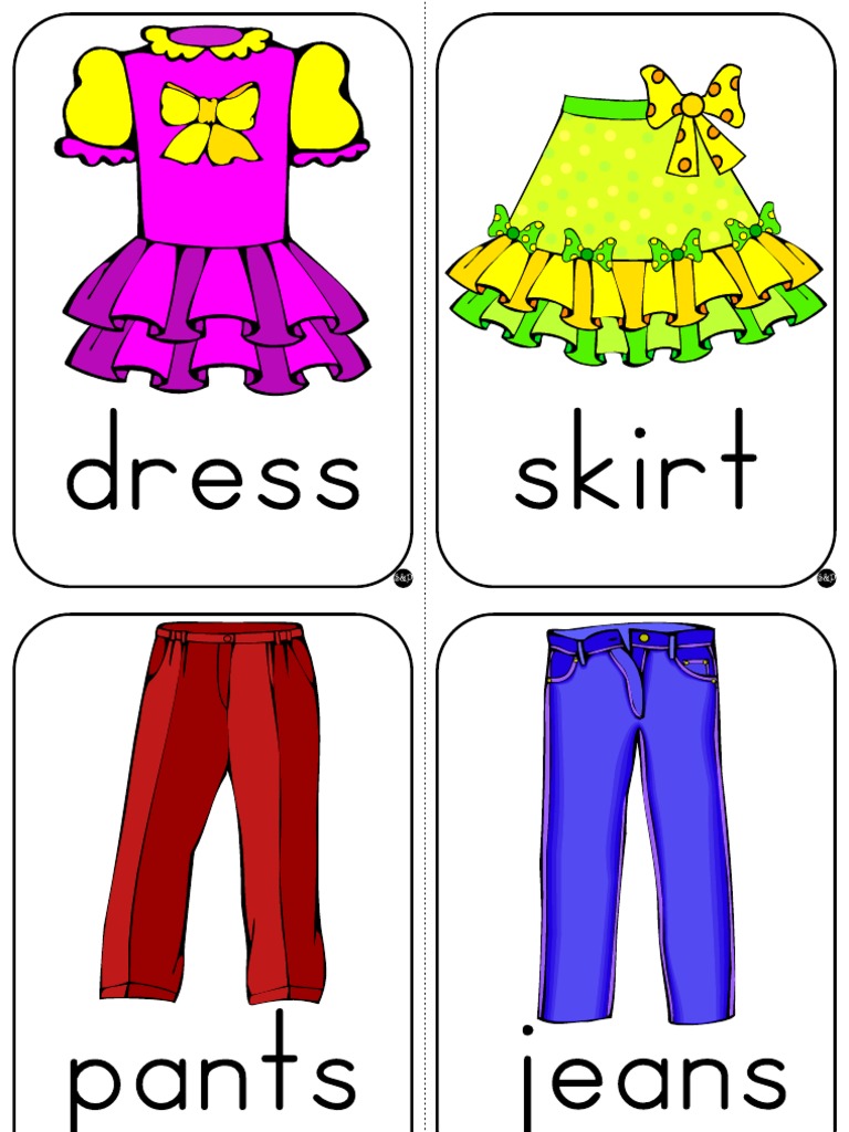 Colored Clothes Flashcards For Young Learners PDF | PDF