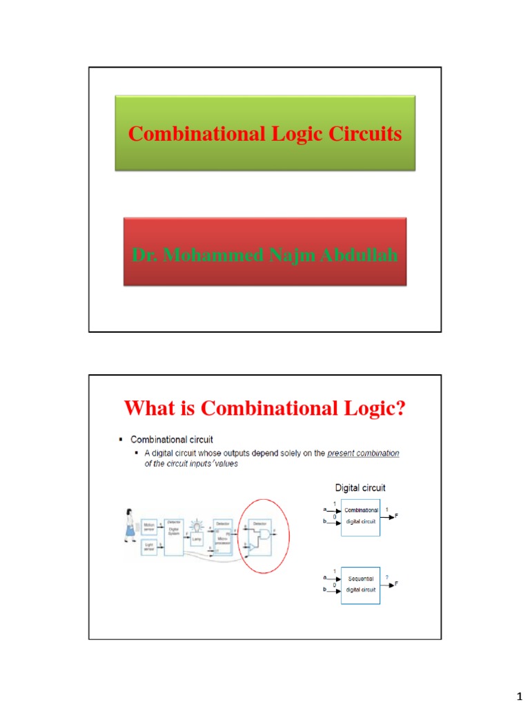 Combinational Logic Circuits PDF PDF Arithmetic Digital Electronics