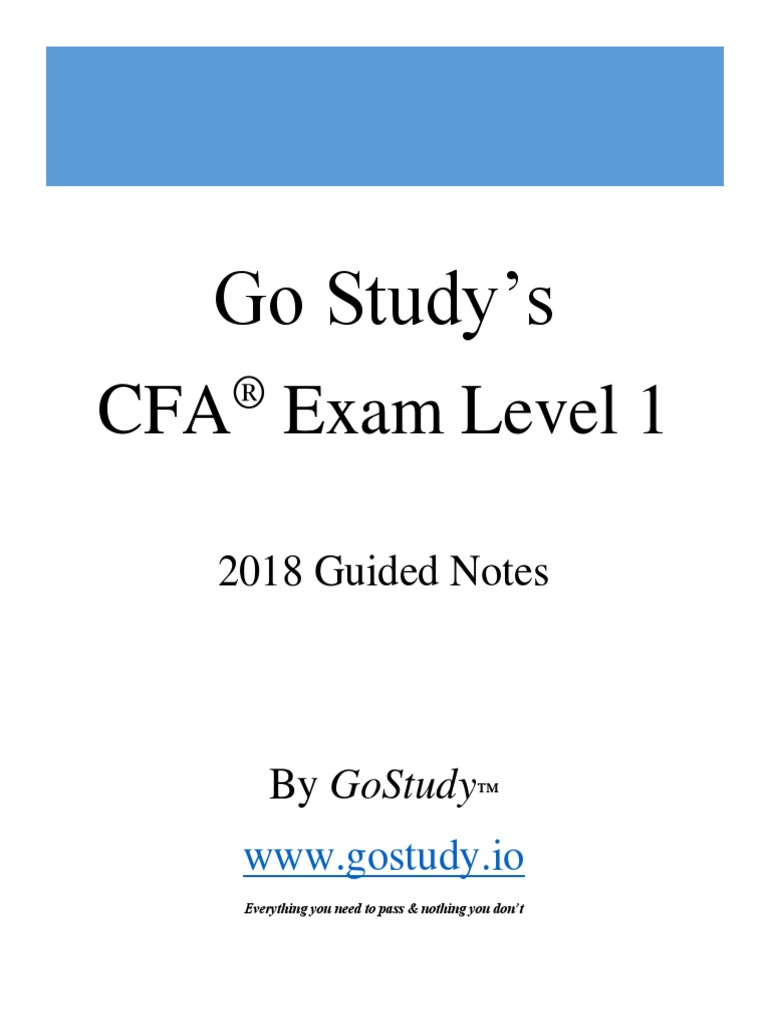 Go Study's: CFA Exam Level 1 | PDF | Fixed Income | Test (Assessment)