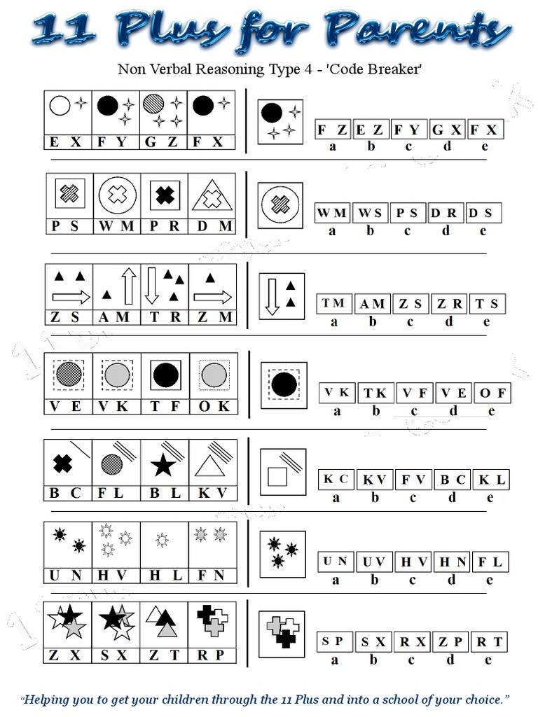 11 Plus Non-Verbal Reasoning Guide | PDF