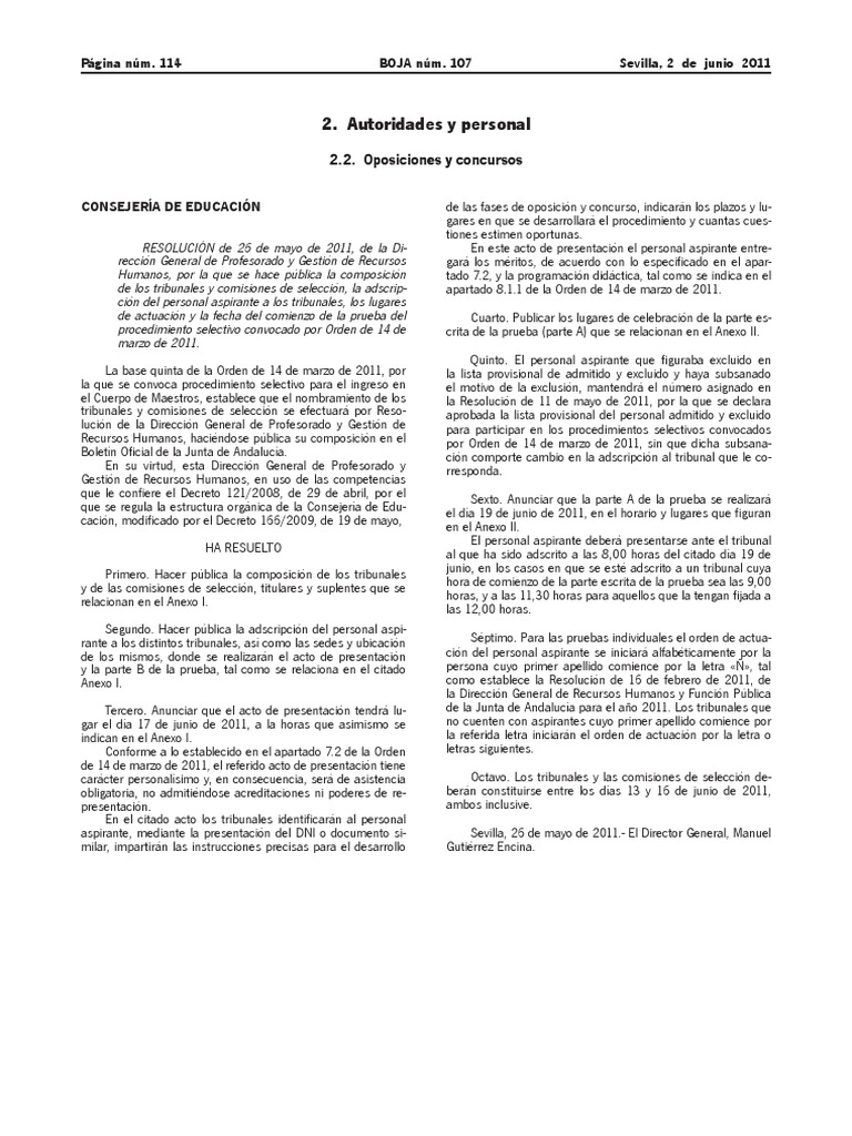 Composición de Tribunales de Oposición | PDF | Etapas de la vida humana |  España