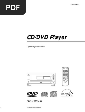 Sony Dvp Cx850 Pdf Compact Disc Dvd