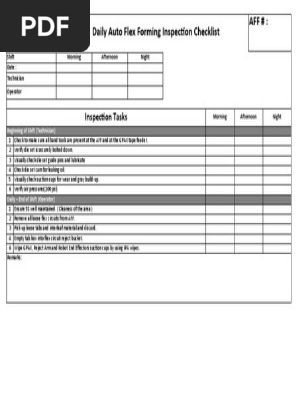 Daily AFF Inspection Checklist