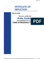 Certificate of Completion: Avila, Andrea