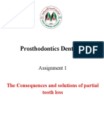 Prosthodontics Dentistry: Assignment 1