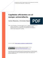 Carlos Mazzola y Fernando Napoli (2012) - Capitales Eficientes en El Campo Universitario