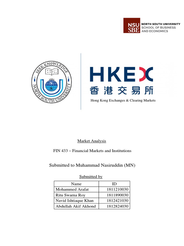 Fin433.5 Report Hong Kong Stock Exchange PDF PDF Equity Securities Stock Market
