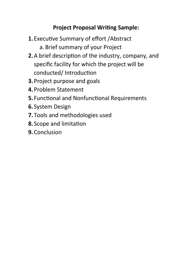 Project Proposal Writing Sample | PDF | Business | Technology & Engineering