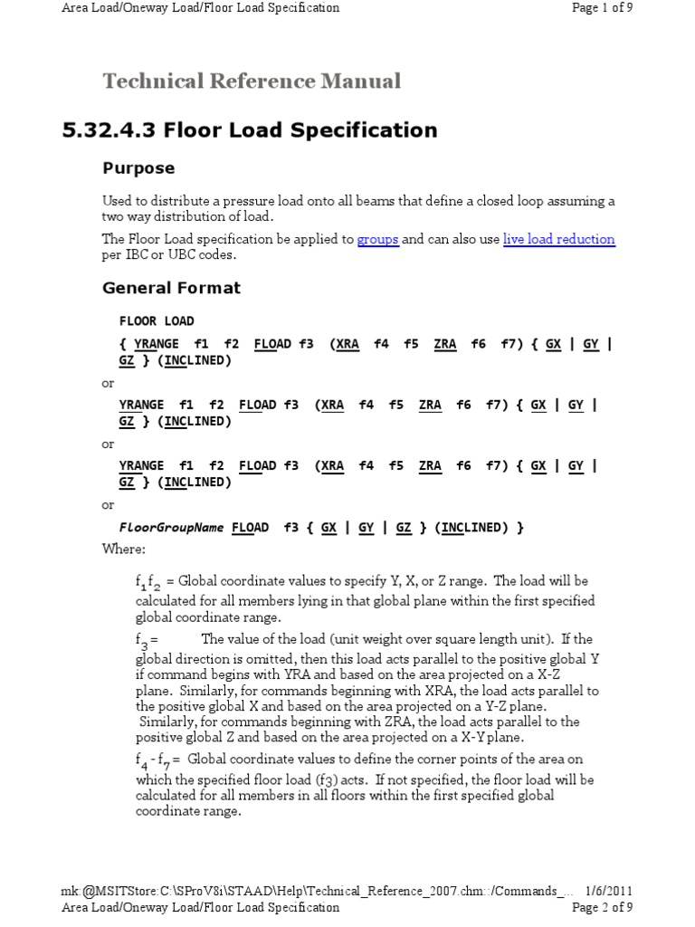 Floor Load Specification Guide | PDF | Rectangle | Triangle
