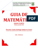 GUIA DE MATEMATICAS Grado Cuarto 2020