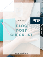 Blog Post Checklist: Your Ideal