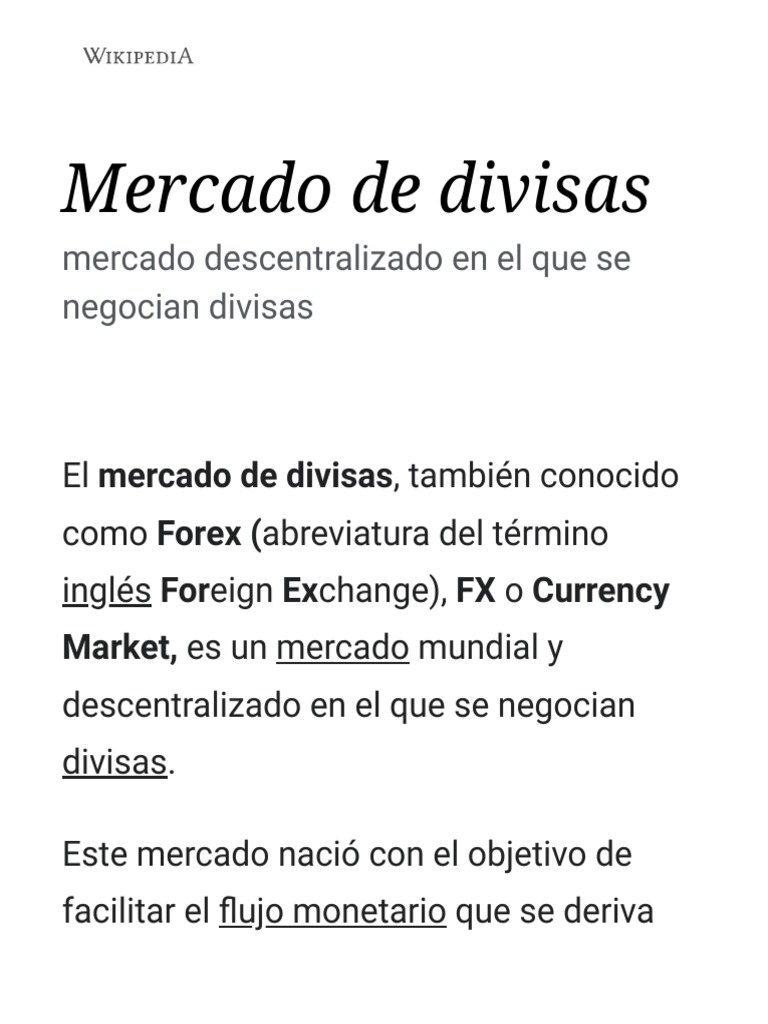 Mercado de Divisas FX | PDF | Mercado de divisas | Mercados financieros