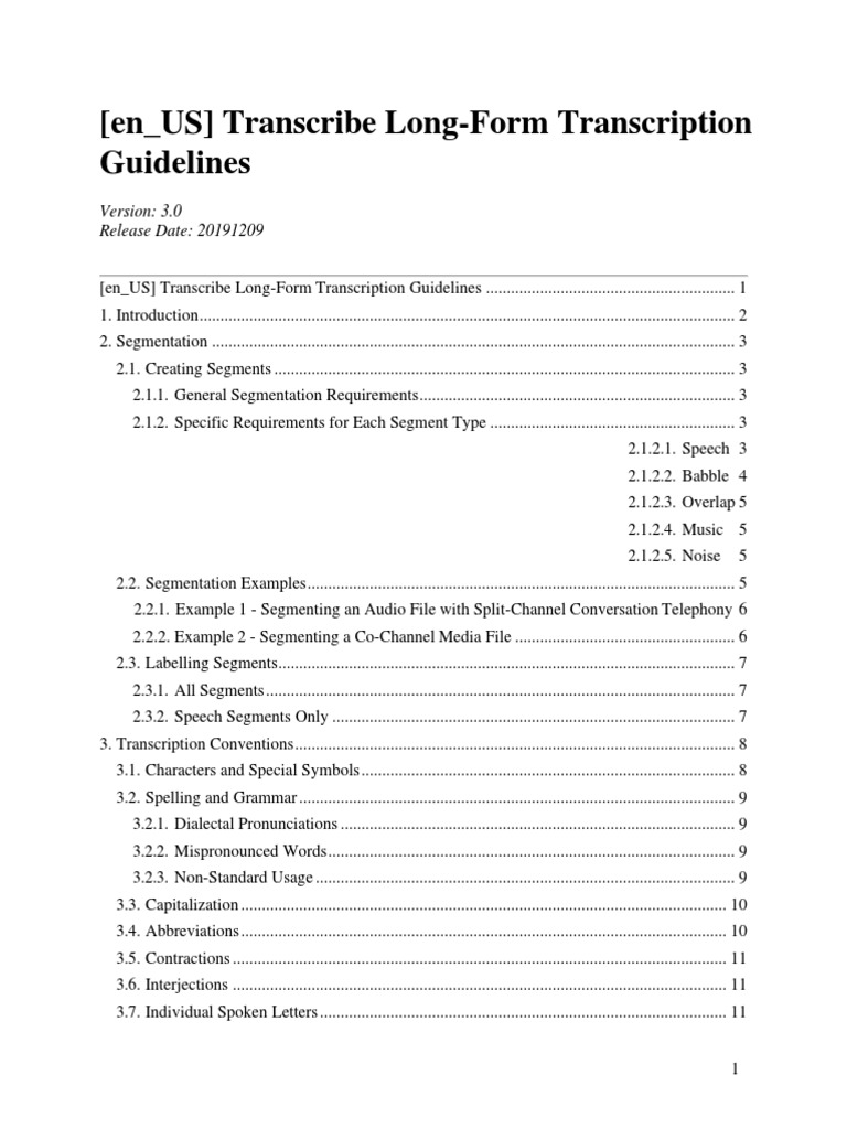 (En - US) Transcribe Long-Form Transcription Guidelines: Release Date ...