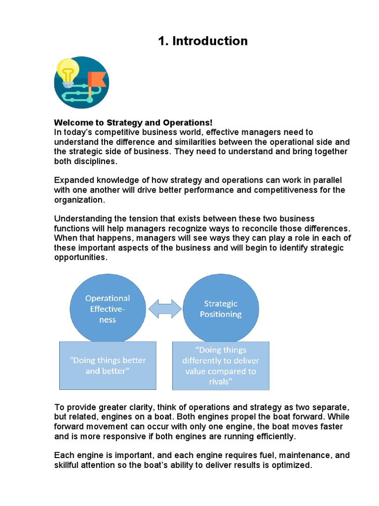 Strategy vs. Operations: A Manager's Guide | PDF