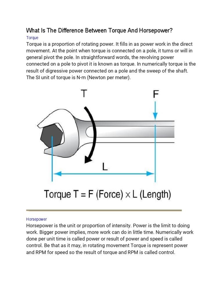 Torque vs Horsepower Explained | PDF