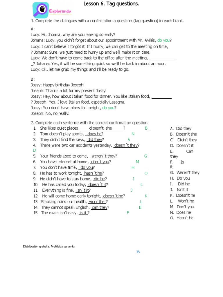 Understanding Tag Questions in English | PDF | Syntax | Semantics