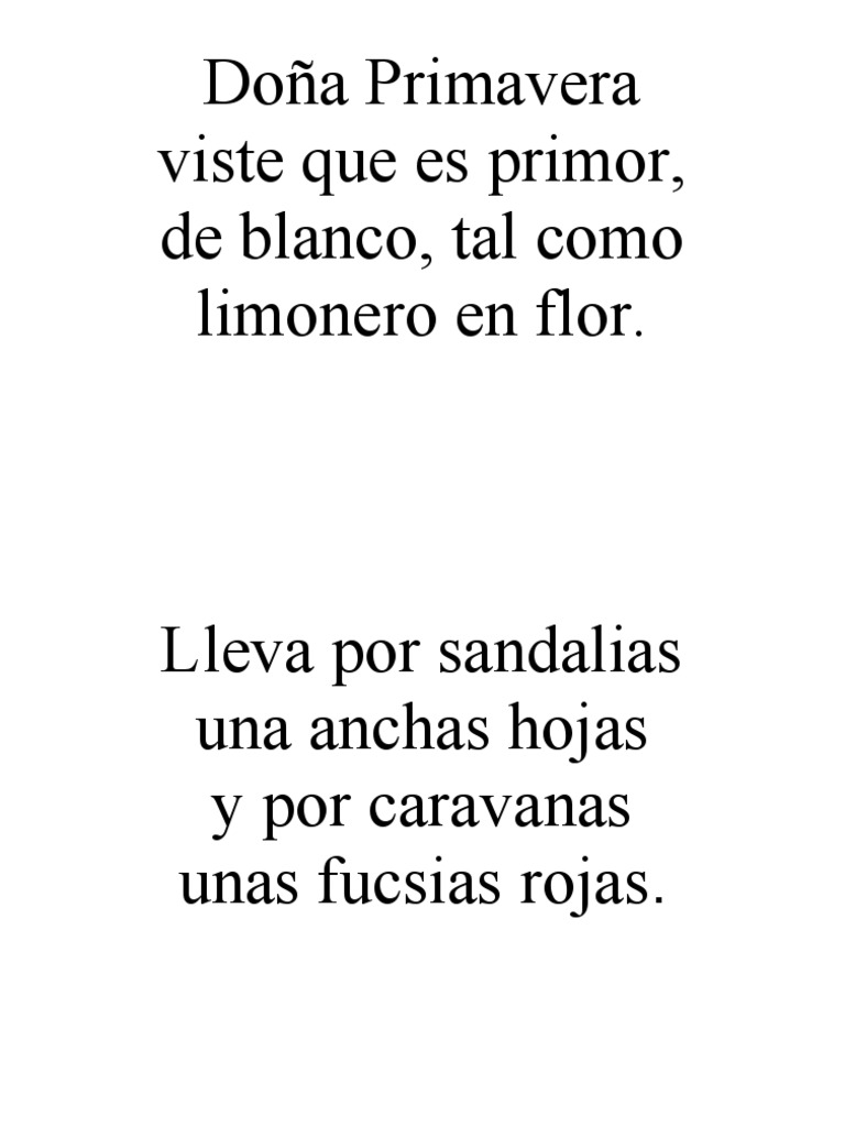 Doña Primavera Gabriela Mistral Poema | PDF