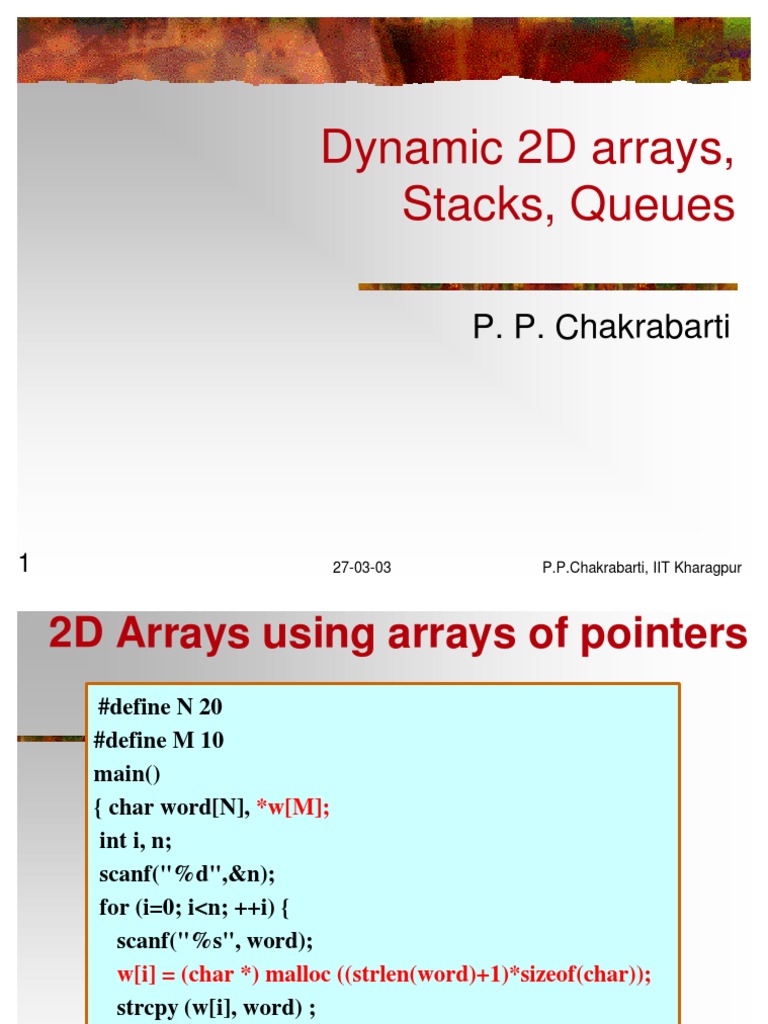 Data Structures and Algorithms: Dynamic 2D Arrays, Stacks, Queues and ...