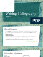 Meeting 15 - Writing Bibliography