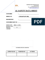 Material Safety Data Sheet: Customer Model No. Coolant (PC Use) Description Customer Part No
