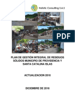 Plan de Gestión Integral de Residuos Sólidos Municipio de Providencia Y Santa Catalina Islas