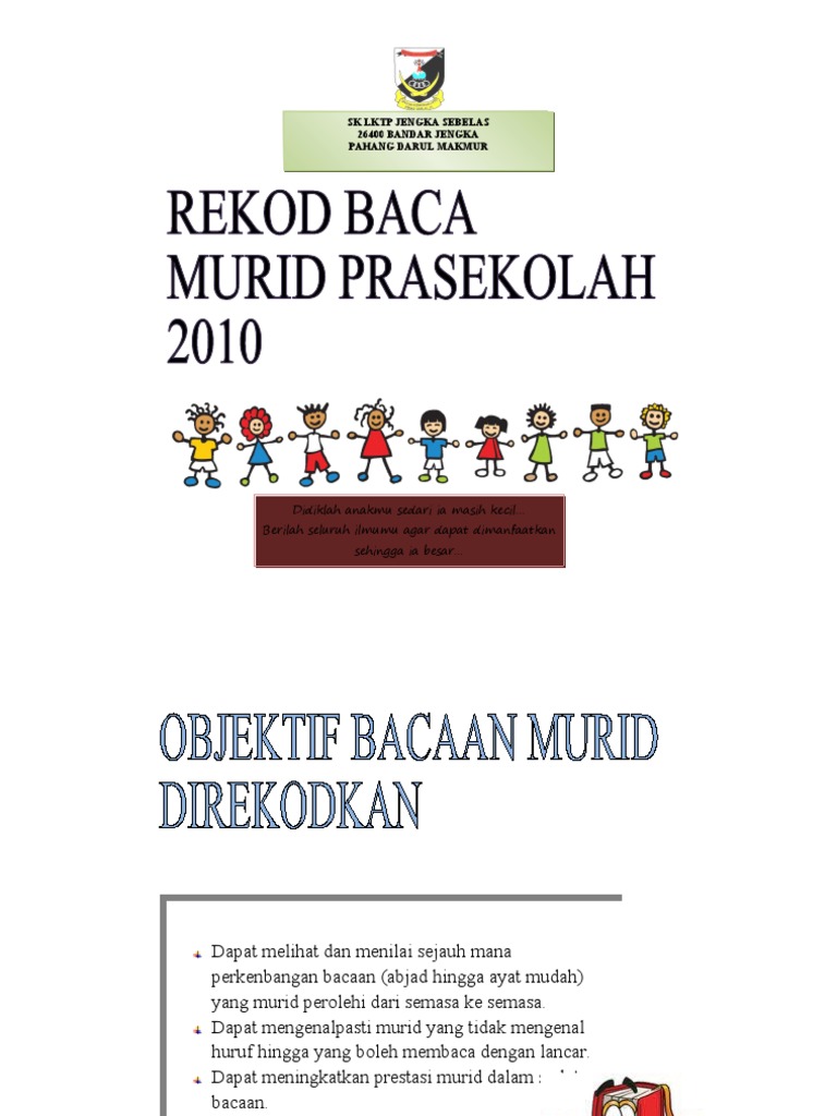 Contoh Rekod Baca Murid Prasekolah | PDF